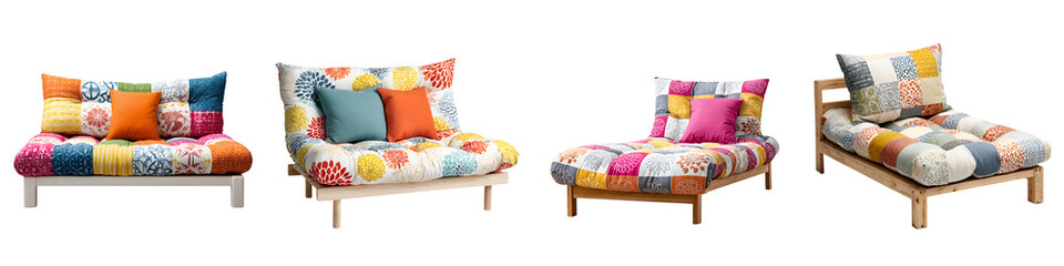 Vibrant patchwork couches for stylish home decor