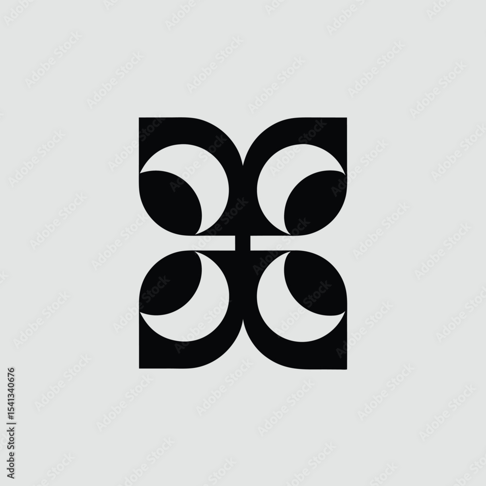 Poster abstract geometric shape with repeating elements for modern design and branding