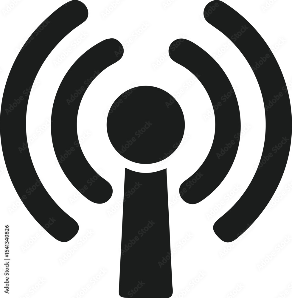 Aufkleber black silhouette wireless connectivity signal icon representing technology and networking