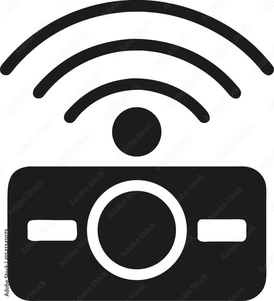 Poster abstract black silhouette design representing wireless connectivity signal with transparency