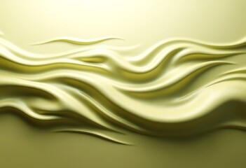 Obraz premium Abstract Gentle Fluid Wavy Background, Soft Olive Tones, Dynamic Waves, Delicate Gradient