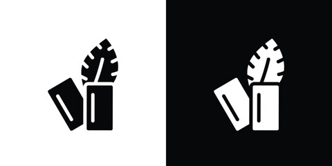 Mint gum icon in flat black solid vector set