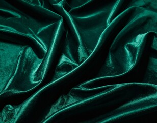 Obraz premium Crushed Emerald Velvet Texture with Soft Folds