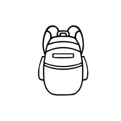 school bag in line art style. Travel backpack. Основные RGB