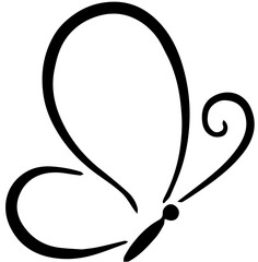 black and white silhouette of a butterfly