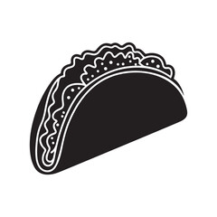Taco Silhouette Vector Icon Symbol Illustration