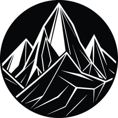 Angular Mountain Range Polygonal Art Style