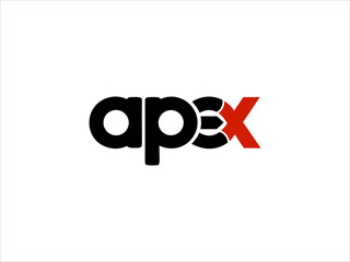 Apex Logo Design Black and Red Bold Typography V E C T O R Modern Brand Identity Graphic vector