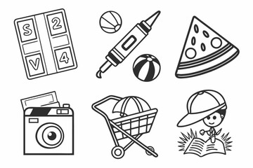 set of icons of laundry