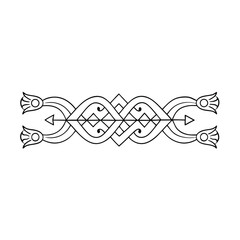 Intricate celtic knotwork border design in black and white perfect for decorative elements
