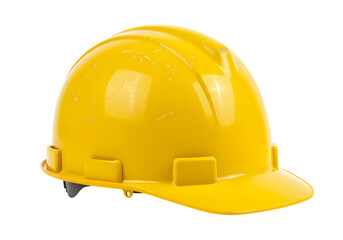 Fototapeta premium Protective Yellow Hard Hat Safety Gear for Construction and Industry isolated on transparent baackground
