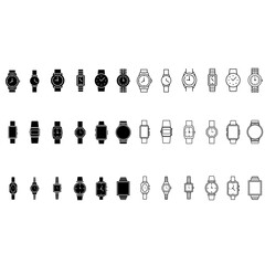 Wrist watch icon vector set. watch illustration sign collection. Clock symbol. Time web icons. timer logo.