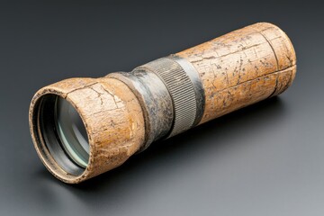 Aged Tan Telescope on Dark Gray Surface