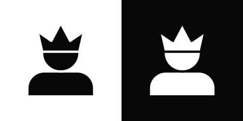 Premium User icon in flat black solid vector set
