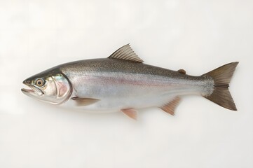 Naklejka premium Salmon, whole, on white background