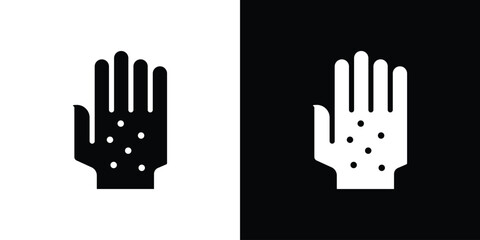 Fototapeta premium Rash hand icon in flat black solid vector set
