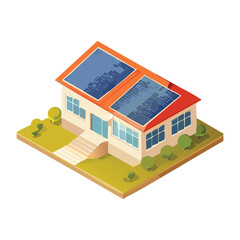 Modern House with Residential Solar Panels Installation