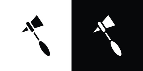 reflex hammer icon in flat black solid vector set
