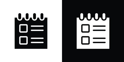 Reservation icon in flat black solid vector set
