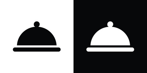 Fototapeta premium Restaurant Tray icon in flat black solid vector set