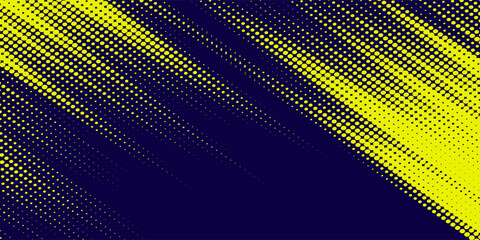 Yellow halftone on blue background. Vector dotted sparkles or halftone shine pattern texture Pop Art Style Background. modern