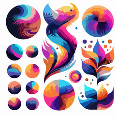 Fototapeta premium Abstract Gradient Vector Shapes for Modern Branding