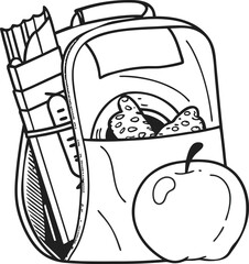 hand drawn vector illustration of an apple