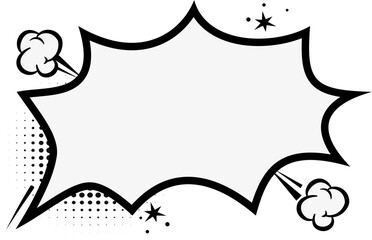 Hand Drawn Comic Speech Bubble with Pop Art Style and Explosion Effect. Comic Book Explosion   © Nabata Art