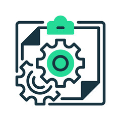 Clipboard with Gear line icon. Universal creative premium symbol. Vector sign icon logo template. Vector illustration