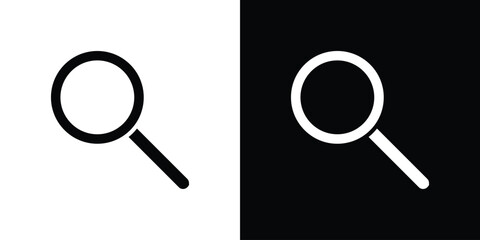 Search icon in flat black solid vector set