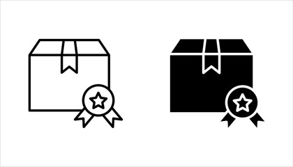 Quality Product Icon Set, Box line icons. Package, delivery boxes, vector illustration on white background