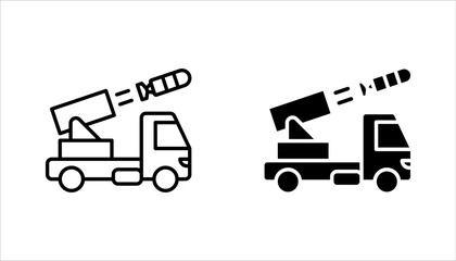 Missiles rocket iconы set. Military Equipment, Atomic War, vector illustration on white background