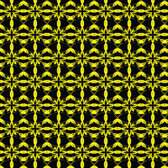 Seamless floral pattern with yellow and golden flowers, vintage design