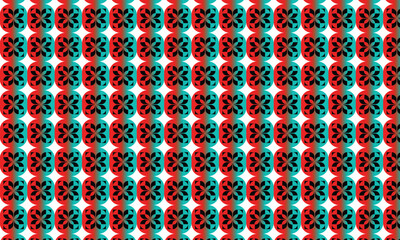 Seamless geometric pattern with decorative heart shapes