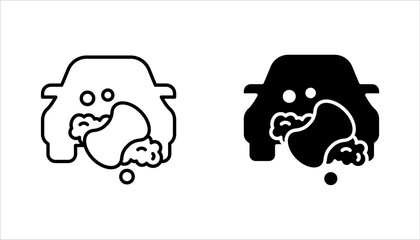 Car wash vector icons set. Car cleaning service, vector illustration on white background