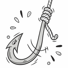 Editable Fishing Hook Vector Bundle – Tribal, Barbed, Minimal, and Fun Designs