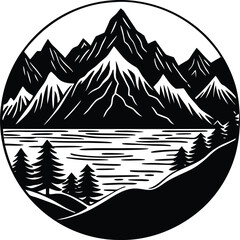 Distant Mountain Range With Valley Foreground