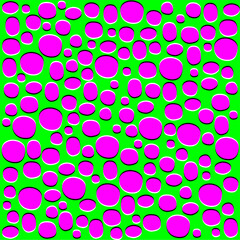 Moving dots, peripheral drift illusion. Motion illusion, in which round shapes in the form of bubbles, drops, or pebbles appear to move up and down. Contrasting colors create the illusion of motion. © Peter Hermes Furian
