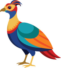 Cute and colorful vector illustration of Himalayan Monal,  Vector graphics design of Himalayan monal, Decorative vector art of Himalayan monal