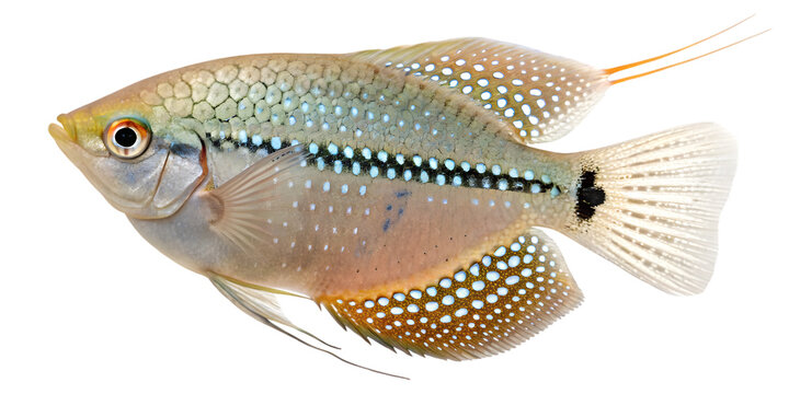 Pearl gourami fish aquatic animal detailed closeup