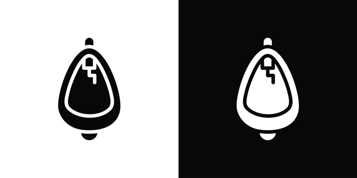 Urinal icon in flat black solid vector set