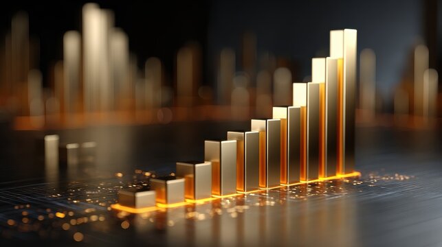 Gold Growth Chart Illustrates Financial Success