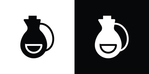 Vinegar icon in flat black solid vector set