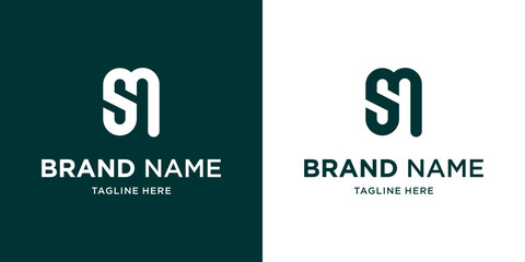 Creative SM Letter Logo with Abstract, Illustration, Design inspiration, Vector, Icon