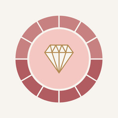 Elegant pink and gold diamond logo design handmade jewel