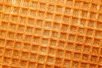 Waffle texture close up. Wafer sheet. homemade baking