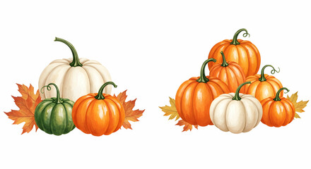 Autumn harvest pumpkins fall gourds thanksgiving decoration