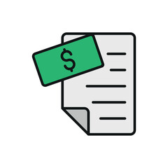 Colorful statement page with dollar sign detail. Useful for app or online finance themes.