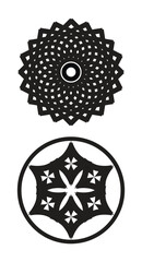 Set of round floral flower pattern mandala  illustration vector design.