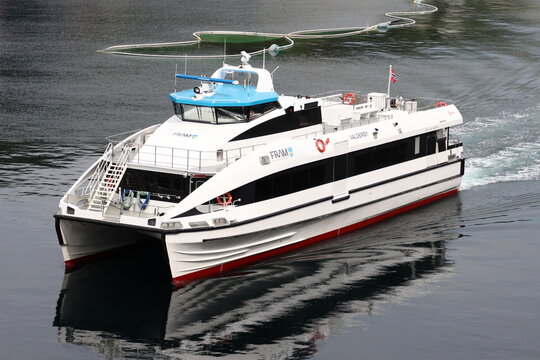 VALDEROY (VALDER&Oslash;Y), (IMO 9802619), a passenger vessel (high-speed craft), seen operating in Alesund, Norway in June 2025